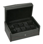 Load image into Gallery viewer, (10) Diplomat Carbon Fiber Watch Box with Extra Storage Tray
