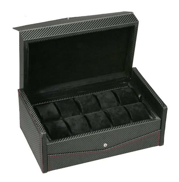 (10) Diplomat Carbon Fiber Watch Box with Extra Storage Tray