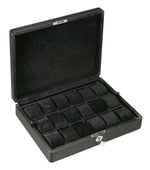 Load image into Gallery viewer, Diplomat 18-Piece Carbon Fiber Watch Box with Removable Tray - Watch Box Co.