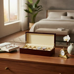 Cargar imagen en el visor de la galería, 6-Piece Mahogany Wood Watch Box – Gloss Finish with Beige Micro Suede Interior - Watch Box Co.