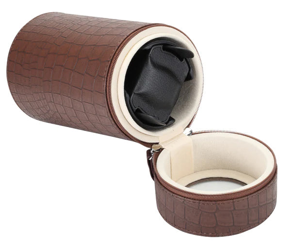 Diplomat Brown Leather Travel Single Watch Winder