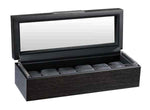 Cargar imagen en el visor de la galería, Volta 6-Piece Matte Charcoal Wood Watch Case - Watch Box Co.