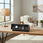 Load image into Gallery viewer, 5-Slot Flip Top Carbon Fiber Watch Box with Wood Grain Trim