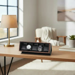 Load image into Gallery viewer, 5-Slot Flip Top Carbon Fiber Watch Box with Wood Grain Trim - Watch Box Co.