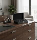 Load image into Gallery viewer, Diplomat 12-Piece Carbon Fiber Watch Box on Dresser