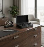 Load image into Gallery viewer, Diplomat 12-Piece Carbon Fiber Watch Box on Dresser