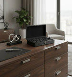 Cargar imagen en el visor de la galería, Diplomat 12-Piece Carbon Fiber Watch Box - Watch Box Co.