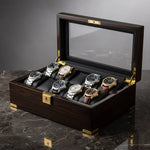 Cargar imagen en el visor de la galería, Diplomat 10-Piece Ebony Wood Watch Box - Watch Box Co.