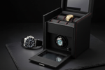 Load image into Gallery viewer, Lifestyle - Diplomat Modena Black Carbon Fiber 6-Watch Winder