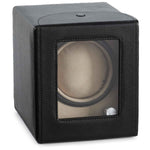 将图像加载到图库查看器中, Diplomat Black Leather Watch Winder - Luxurious Single Watch Storage - Watch Box Co.