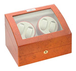 Load image into Gallery viewer, Diplomat Watch Winder - Burl Wood Four Watch Winder - Watch Box Co.