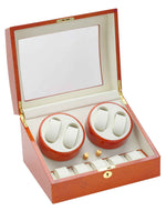 Load image into Gallery viewer, Diplomat Watch Winder - Burl Wood Four Watch Winder