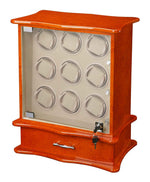 Load image into Gallery viewer, Diplomat Estate Collection Burl Wood Watch Winder for Nine Timepieces - Watch Box Co.