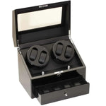 Load image into Gallery viewer, Diplomat Watch Winder - Piano Black Four Watch Winder - Watch Box Co.