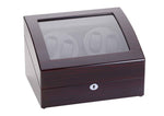 Load image into Gallery viewer, Diplomat Ebony Wood Watch Winder - Four Watch Capacity