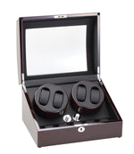 Load image into Gallery viewer, Diplomat Ebony Wood Four Watch Winder - Watch Box Co. - 1
