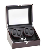 Load image into Gallery viewer, Diplomat Ebony Wood Watch Winder - Four Watch Capacity