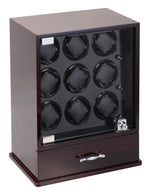 Load image into Gallery viewer, Diplomat Estate Collection Ebony Wood Nine Watch Winder - Watch Box Co. - 1
