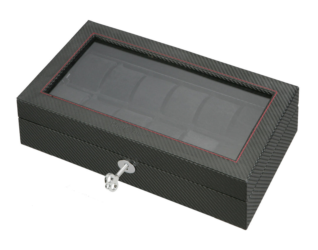 (12) Diplomat Carbon Fiber Watch Box With Clear Top - Watch Box Co. - 2