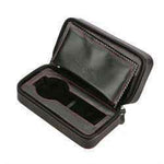 Cargar imagen en el visor de la galería, Diplomat Black Leather Watch Travel Case for 2 Watches - Watch Box Co.