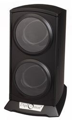 Load image into Gallery viewer, Diplomat Matte Black Double Watch Winder Tower

