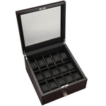 Load image into Gallery viewer, Volta Carbon Fiber 15 Wood Watch Case With Extra Storage Compartment - Watch Box Co. - 2
