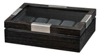 Cargar imagen en el visor de la galería, 10 Volta Matte Charcoal Wood Watch Case - Watch Box Co.