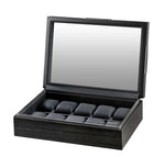 Cargar imagen en el visor de la galería, 10 Volta Matte Charcoal Wood Watch Case - Watch Box Co.