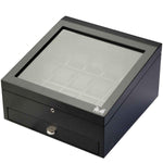 Load image into Gallery viewer, Volta Carbon Fiber Watch Case with 15 Compartments and Extra Storage