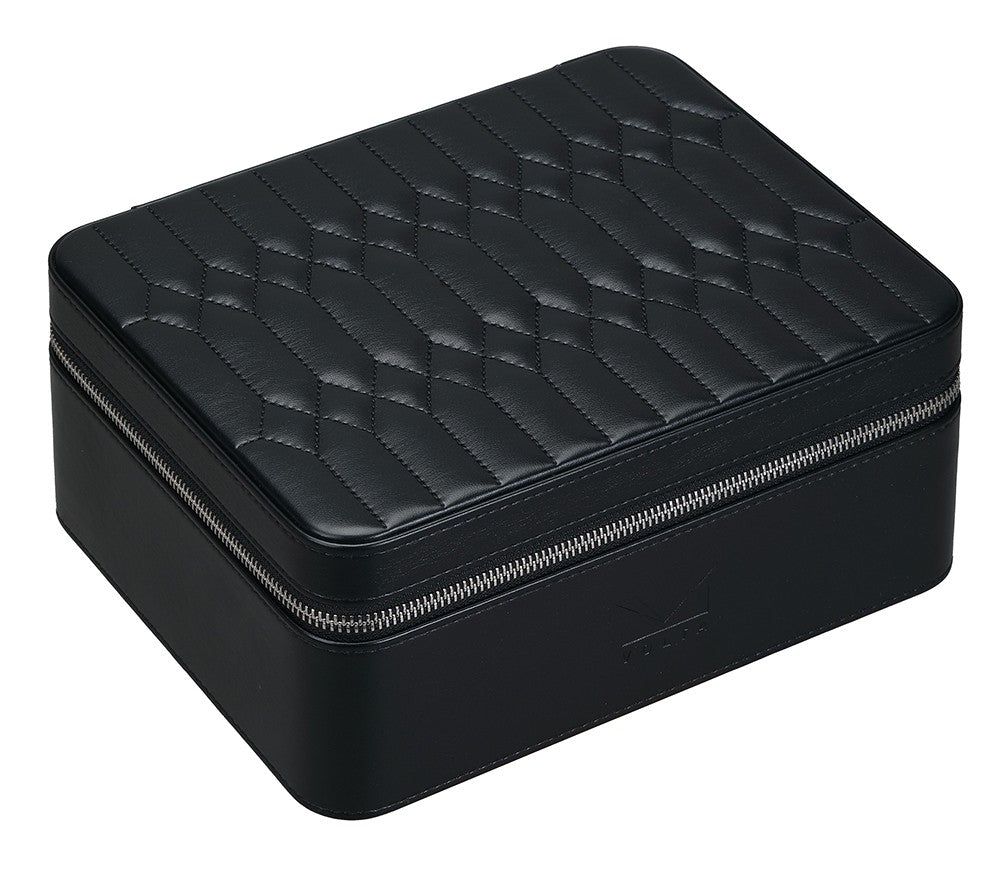 Volta Black Leather Watch Box & Jewelry Storage Box