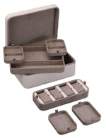 Load image into Gallery viewer, Volta Jewelry Case - 4-Piece Combination Watch & Jewelry Case in Nude Leather - Watch Box Co.
