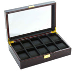 Load image into Gallery viewer, Diplomat 10-Piece Ebony Wood Watch Box