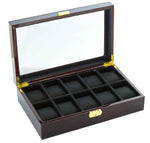 Load image into Gallery viewer, Diplomat 10-Piece Ebony Wood Watch Box