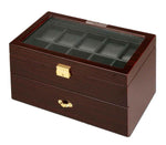 Cargar imagen en el visor de la galería, Diplomat 20-Piece Dark Ebony Wood Watch Box - Watch Box Co.