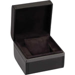 Load image into Gallery viewer, Diplomat Single Leather Watch Box – Black Onyx with Steel Gray Trim