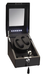 Load image into Gallery viewer, Diplomat Black Edition Double Watch Winder with LED&#39;s - Watch Box Co. - 1
