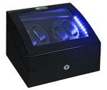 Load image into Gallery viewer, Diplomat Black Edition Four Watch Winder with LED&#39;s - Watch Box Co. - 2
