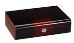 Load image into Gallery viewer, Diplomat 10-Piece Piano Black Wood Watch Storage Case – Cherry Wood Accents