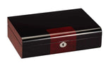 Load image into Gallery viewer, Diplomat 10-Piece Piano Black Wood Watch Storage Case – Cherry Wood Accents