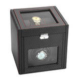 Load image into Gallery viewer, Diplomat Modena Black Carbon Fiber Watch Winder with 6-Watch Storage