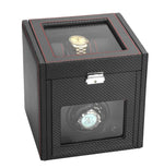 Load image into Gallery viewer, Diplomat Modena Black Carbon Fiber Watch Winder with 6-Watch Storage - Watch Box Co.