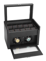 Load image into Gallery viewer, Diplomat Modena Black Carbon Fiber Watch Winder with 10-Watch Storage