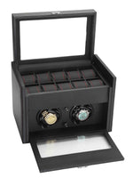 Load image into Gallery viewer, Diplomat Modena Black Carbon Fiber Watch Winder with 10-Watch Storage