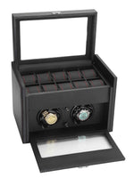 Load image into Gallery viewer, Diplomat Modena Black Carbon Fiber Watch Winder with 10-Watch Storage - Watch Box Co.
