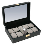 Load image into Gallery viewer, (10) Black Leather watch box - Watch Box Co. - 1
