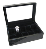 Load image into Gallery viewer, (10) Carbon Fiber Watch Box with Glass Top