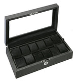 Load image into Gallery viewer, (12) Diplomat Carbon Fiber Watch Box With Clear Top
