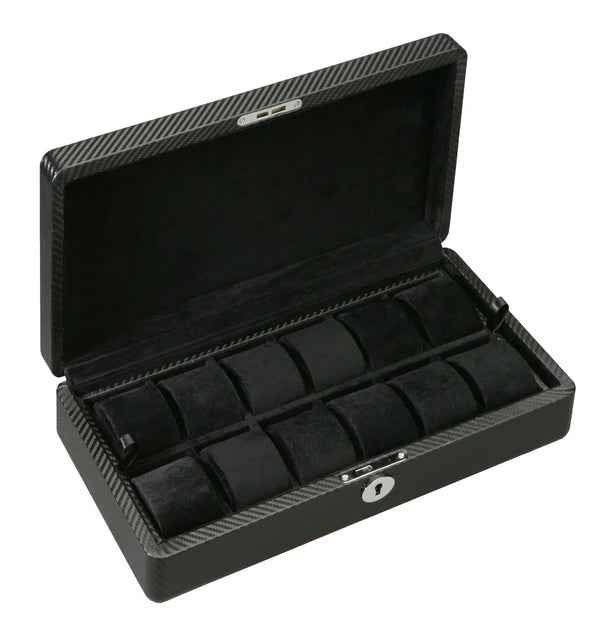 Diplomat 12-Piece Carbon Fiber Watch Box