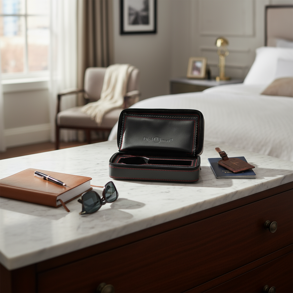 2-Piece Travel Watch Case on Dresser