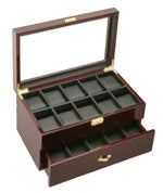 Load image into Gallery viewer, Diplomat 20-Piece Dark Ebony Wood Watch Box
